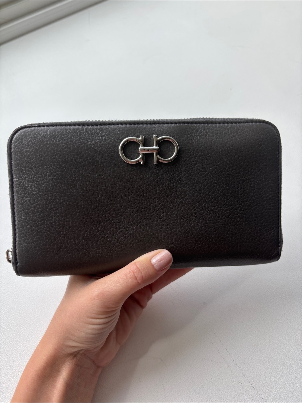 Salvatore Ferragamo Gancini Wallet Gray